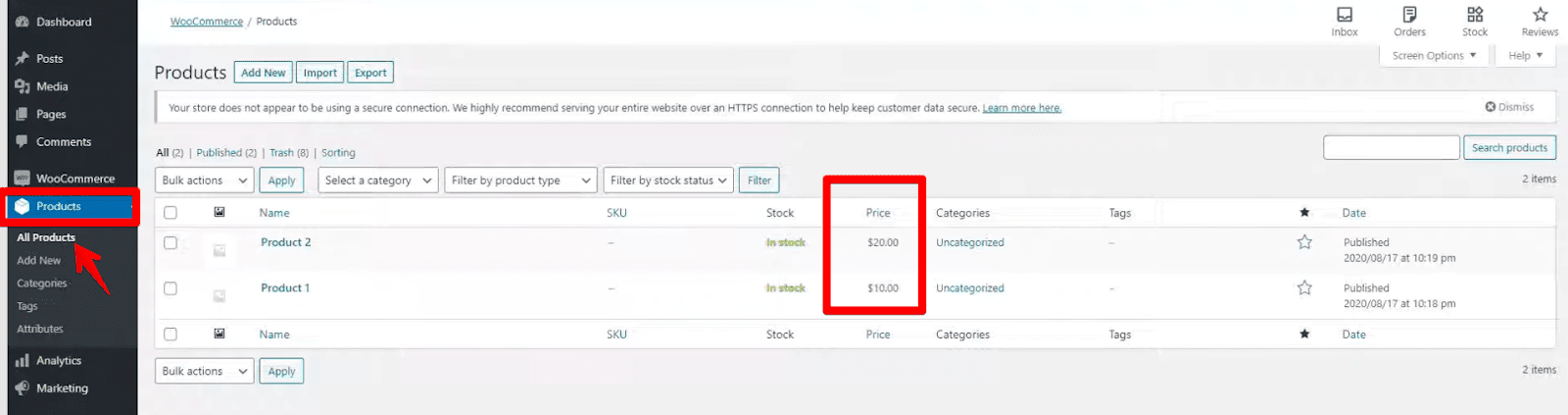 장바구니에 추가-버튼-작동하지 않는-woocommerce-6