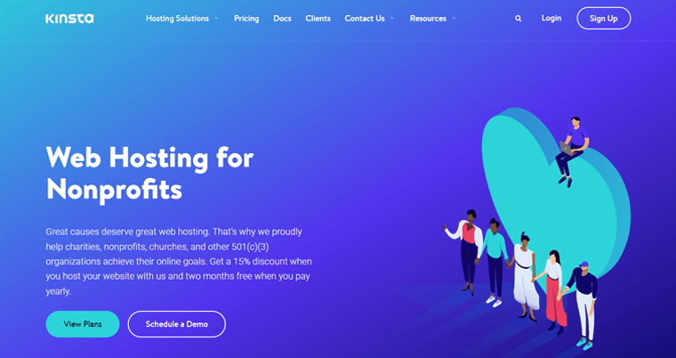 Hébergement Web Kinsta pour les organisations à but non lucratif