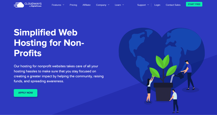 Service d'hébergement Web Cloudways pour les organisations à but non lucratif