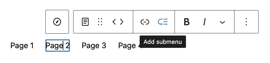 Dodawanie podmenu do menu rozwijanego za pomocą bloku Nawigacja.