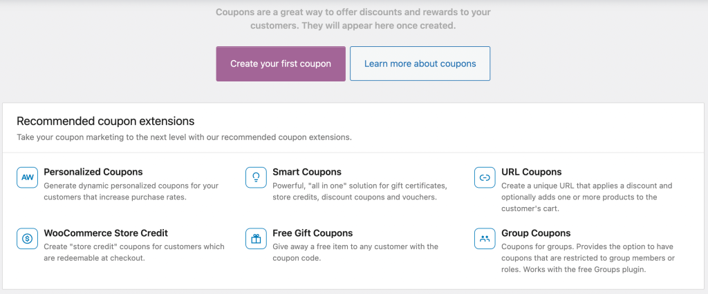 kuponlar-dashboard - Gelişmiş Kuponlar The Coupons dashboard on WordPress.