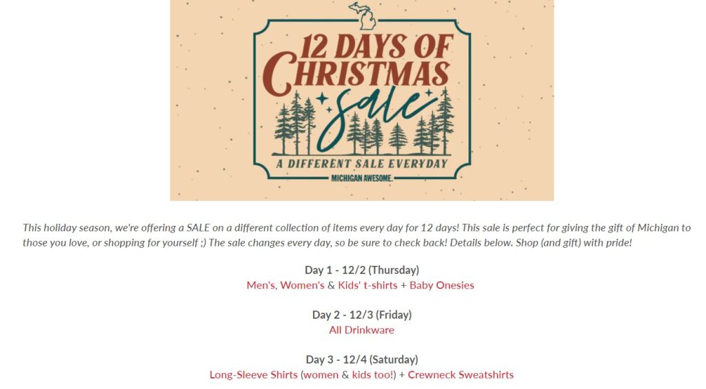 12-gün-noel-indirim-tatil-pazarlama-fikirleri - Gelişmiş Kuponlar 12 days of Christmas sale