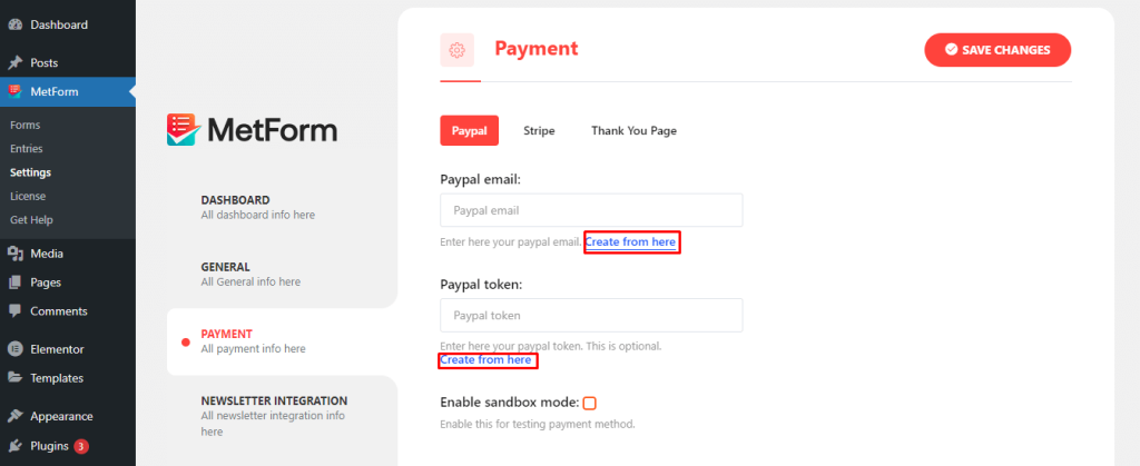 Créer un jeton d'identité à l'aide de PayPal