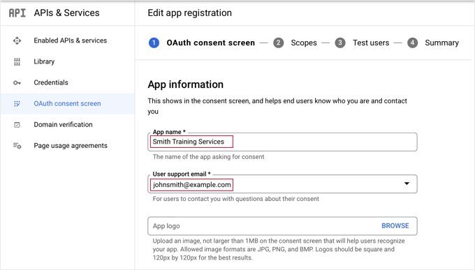 app registration