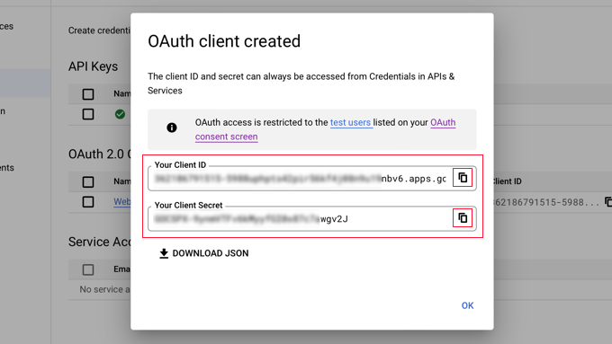 WordPress 14'te Tek Tıklamayla Google Girişini Etkinleştirme client created