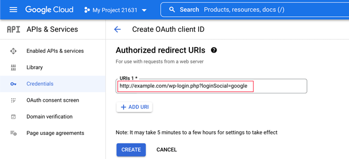 WordPress 13'te Tek Tıklamayla Google Girişini Etkinleştirme Client URI