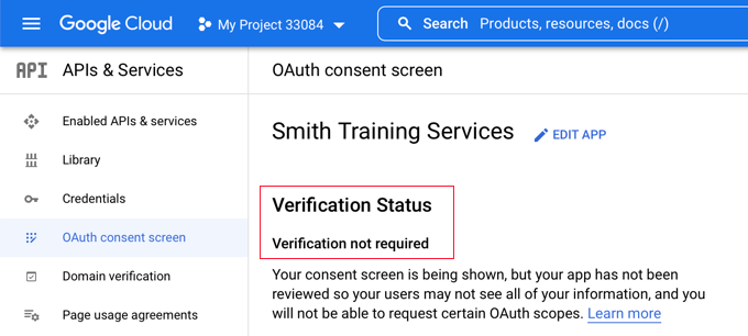 verification status