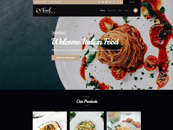 Formula Food & Restaurant Website Demo