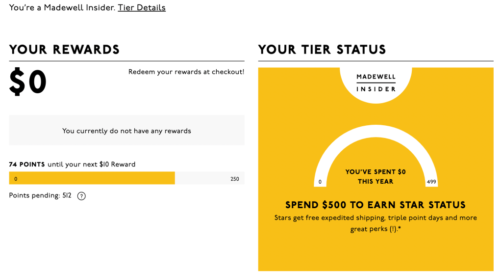madewell-loyalty-program - 高级优惠券 Madewell tiered loyalty program