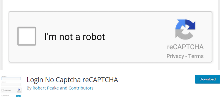 เข้าสู่ระบบ ไม่มี Captcha reCaptcha Plguin สำหรับ WordPress