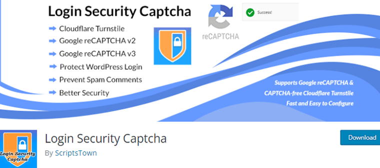 Captcha de seguridad de inicio de sesión