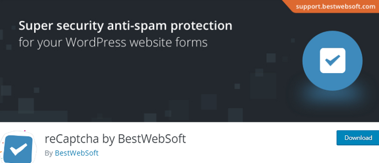 BestWebSoft 为 WordPress 网站提供的 reCaptcha