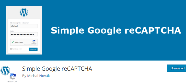 البرنامج الإضافي البسيط لـ Google reCAPTCHA