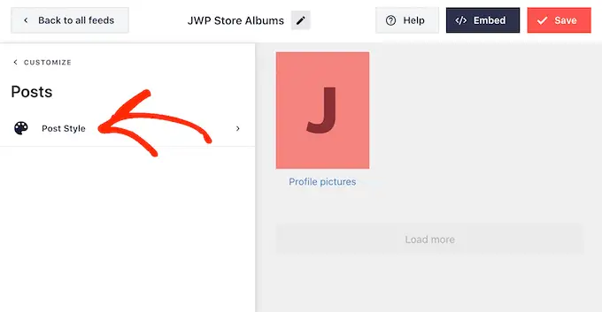 Mengubah gaya umpan album Facebook Anda Changing the style of your Facebook album feed