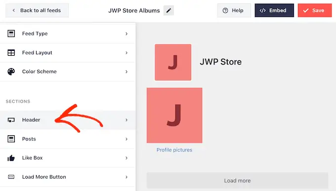 Menyesuaikan tajuk umpan album Facebook Anda Customizing the header of your Facebook album feed