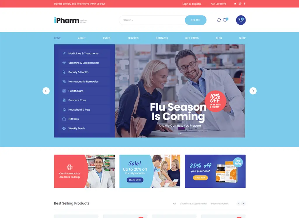 IPharm | Farmácia on-line e tema médico WordPress