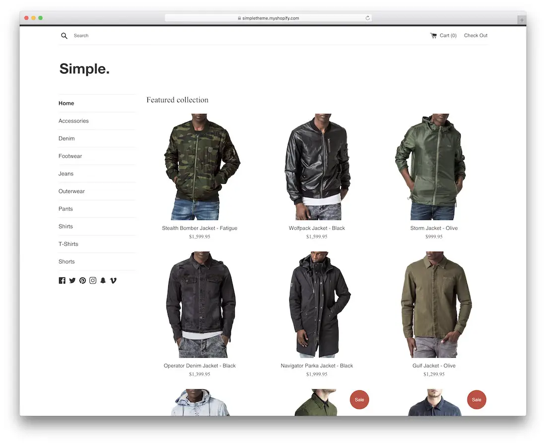 ธีม Shopify ที่ตอบสนองง่าย