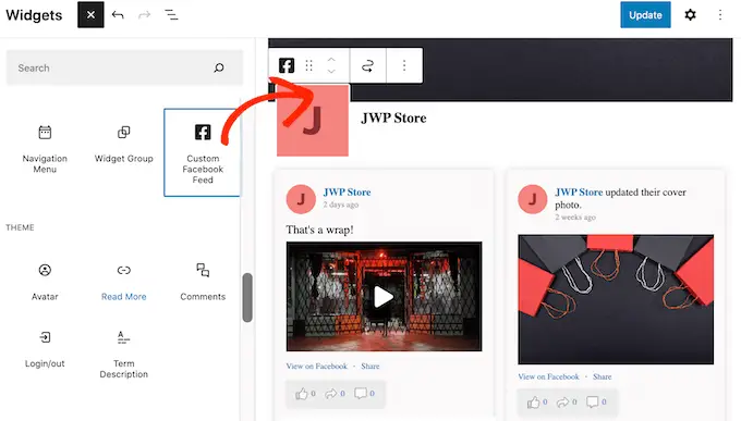 Einbetten von Facebook-Videos mit einem Widget Embedding Facebook videos using a widget