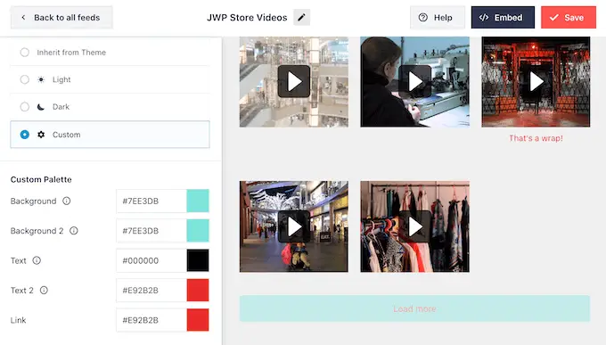 Hinzufügen eines benutzerdefinierten Farbschemas zu einem Social-Media-Feed Adding a custom color scheme to a social media feed
