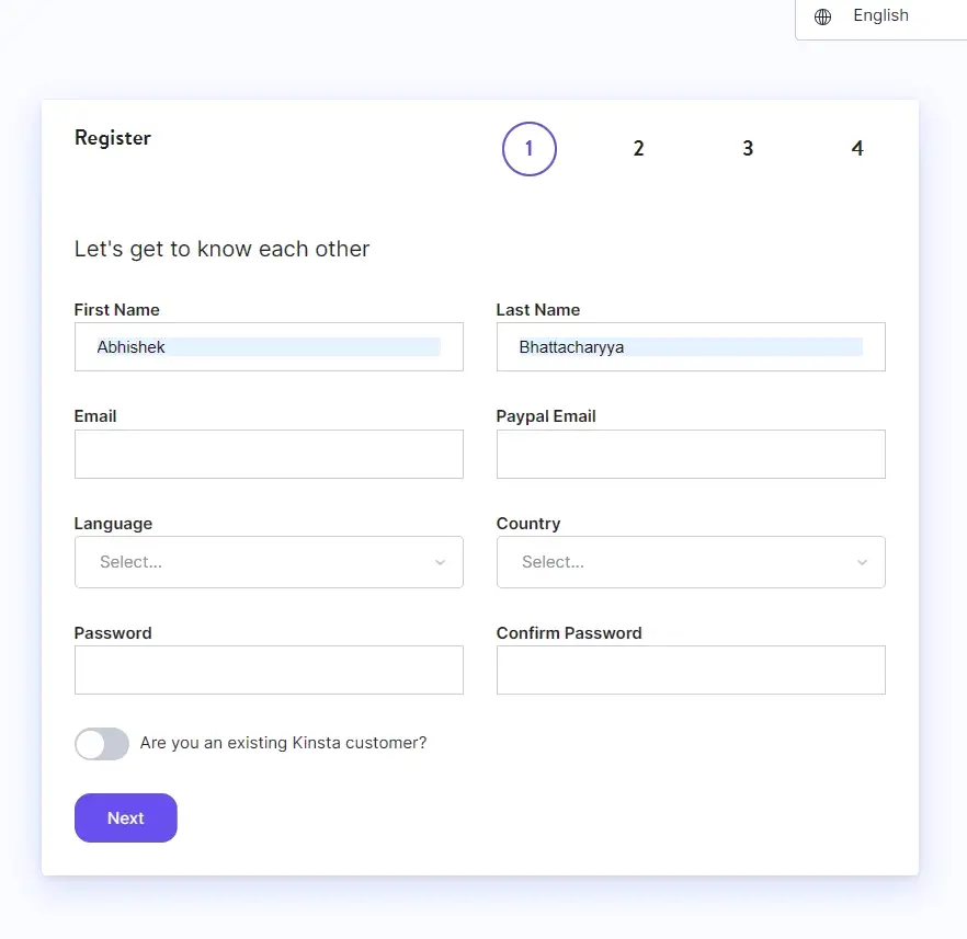 Kinsta ortaklık programı kaydı Kinsta affiliate program registration