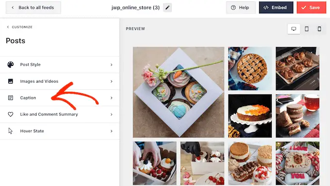 Personalizando as legendas do Instagram Customizing the Instagram captions