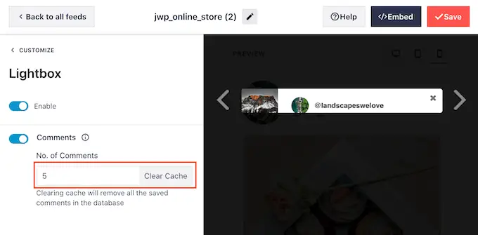 Como limitar o número de comentários em um feed do Instagram para compras How to limit the number of comments in a shoppable Instagram feed
