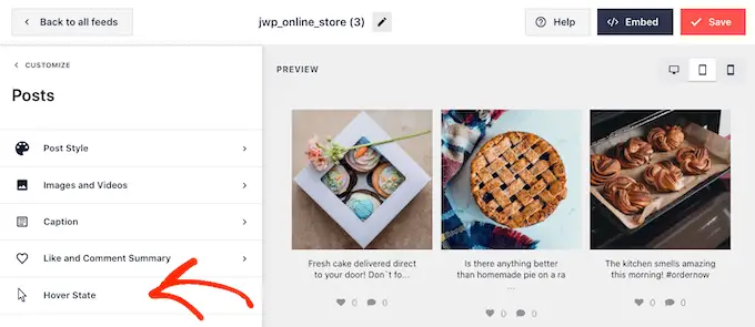 Adicionando um estado de foco a um feed do Instagram para compras Adding a hover state to a shoppable Instagram feed