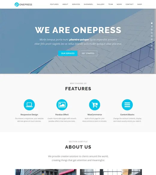 OnePress WordPress Ücretsiz Teması