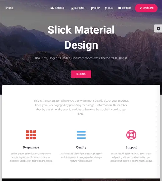 Hestia Çok Amaçlı WordPress Teması