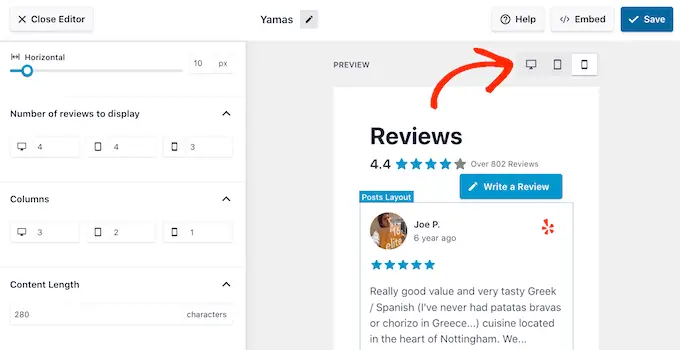 Podgląd kanału recenzji na smartfonach, tabletach i komputerach stacjonarnych Previewing the review feed on smartphones, tablets, and desktop computers