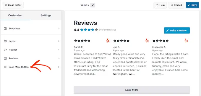 Dostosowywanie przycisku „Załaduj więcej” w kanale recenzji WordPress Customizing the 'Load More' button in a WordPress review feed
