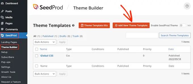 SeedProd tema oluşturucu The SeedProd theme builder