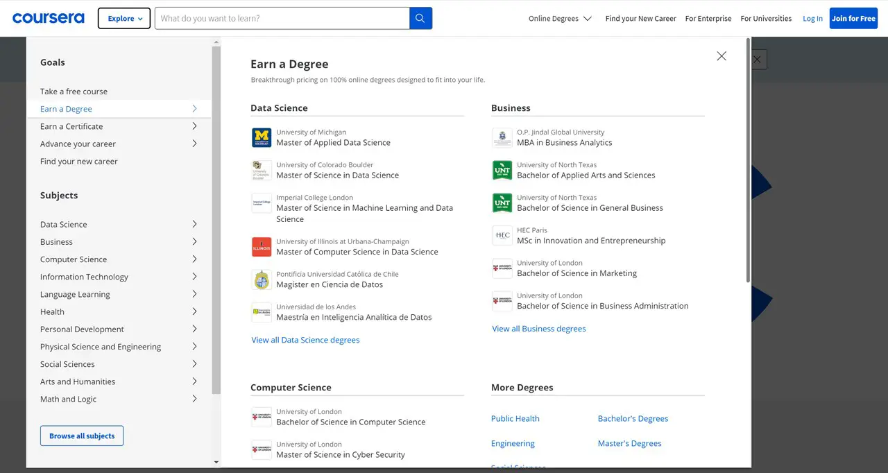 Exemplul mega meniu - Coursera.