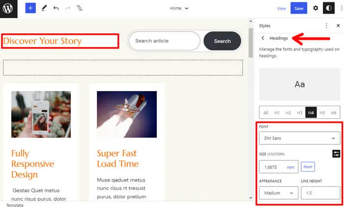 Başlık Tipografisini Özelleştirme Örneği