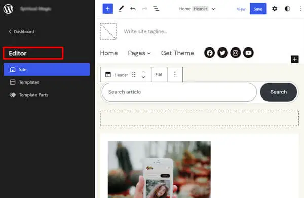 Open Editor Bir WordPress Temasını Özelleştirme