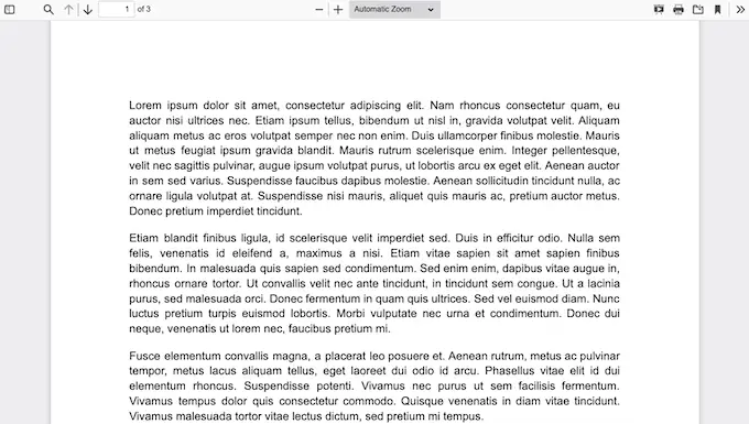 Un PDF vizualizat în modul ecran complet A PDF viewed in fullscreen mode