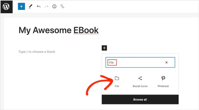Blocul de fișiere încorporat în WordPress The WordPress built-in File block