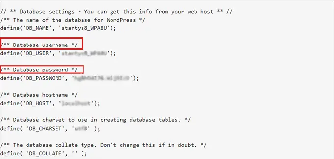 dettagli del database Database details