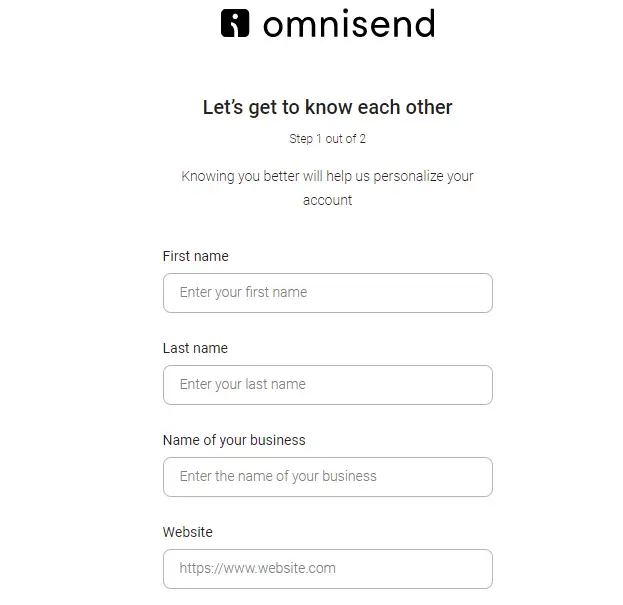 Dati personali Omnisend personal details