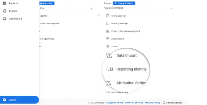 Apri le impostazioni dell'identità dei rapporti Open reporting identity settings