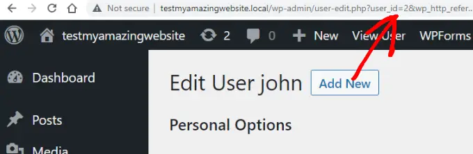 ID utente su WordPress User ID in URL