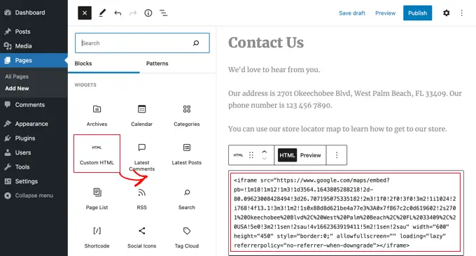 WordPress にカスタム HTML ブロックを追加する Add a Custom HTML Block to Your Page