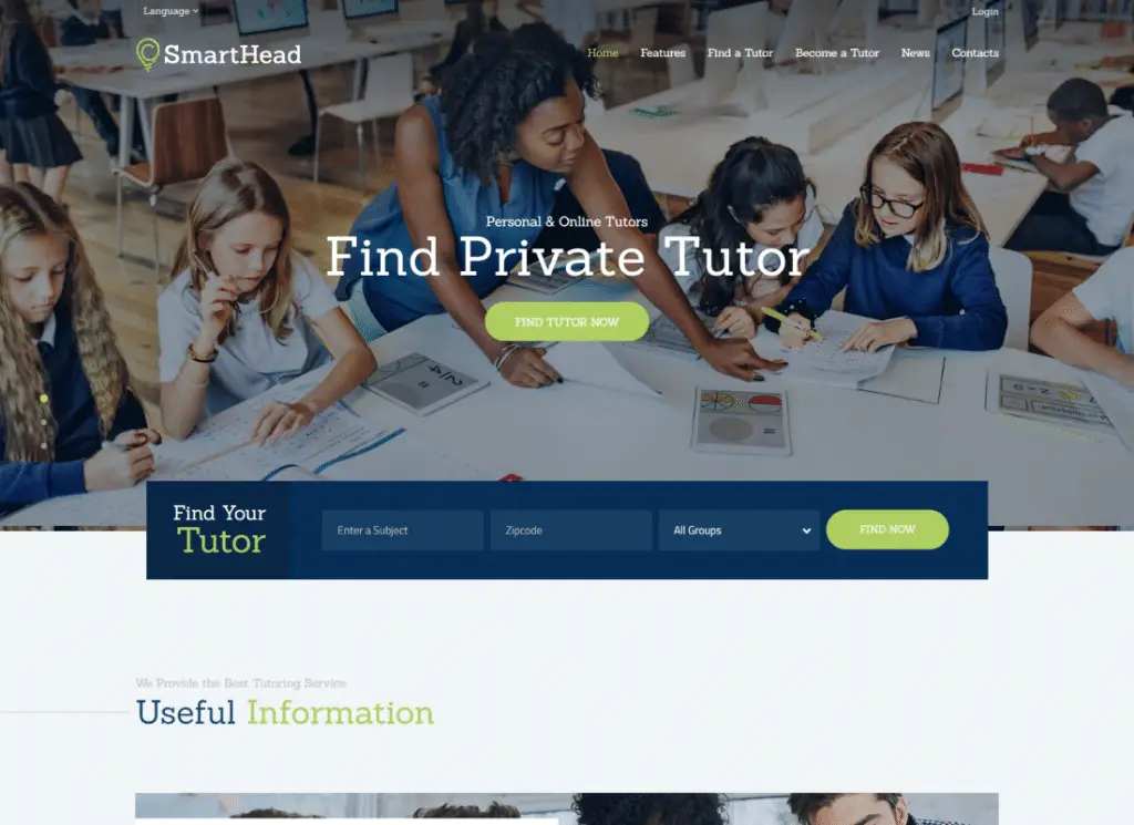 SmartHead - บริการกวดวิชา & ธีม WordPress การศึกษาโรงเรียนออนไลน์