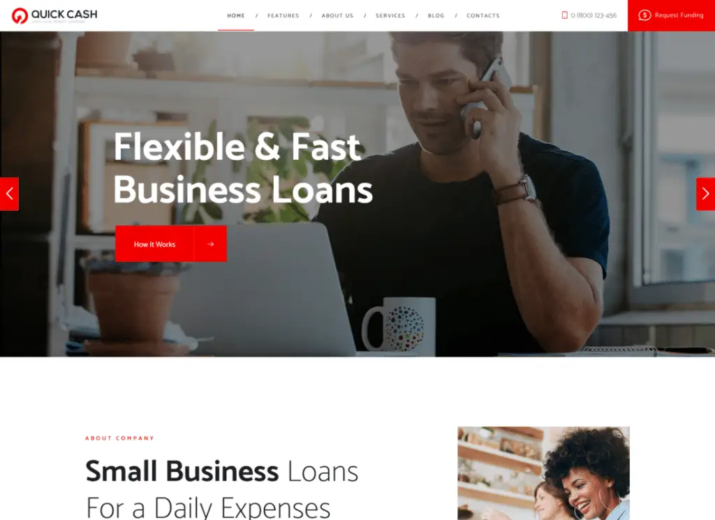 Quick Cash - ธีม WordPress ที่ปรึกษาการเงินและบริษัทสินเชื่อ