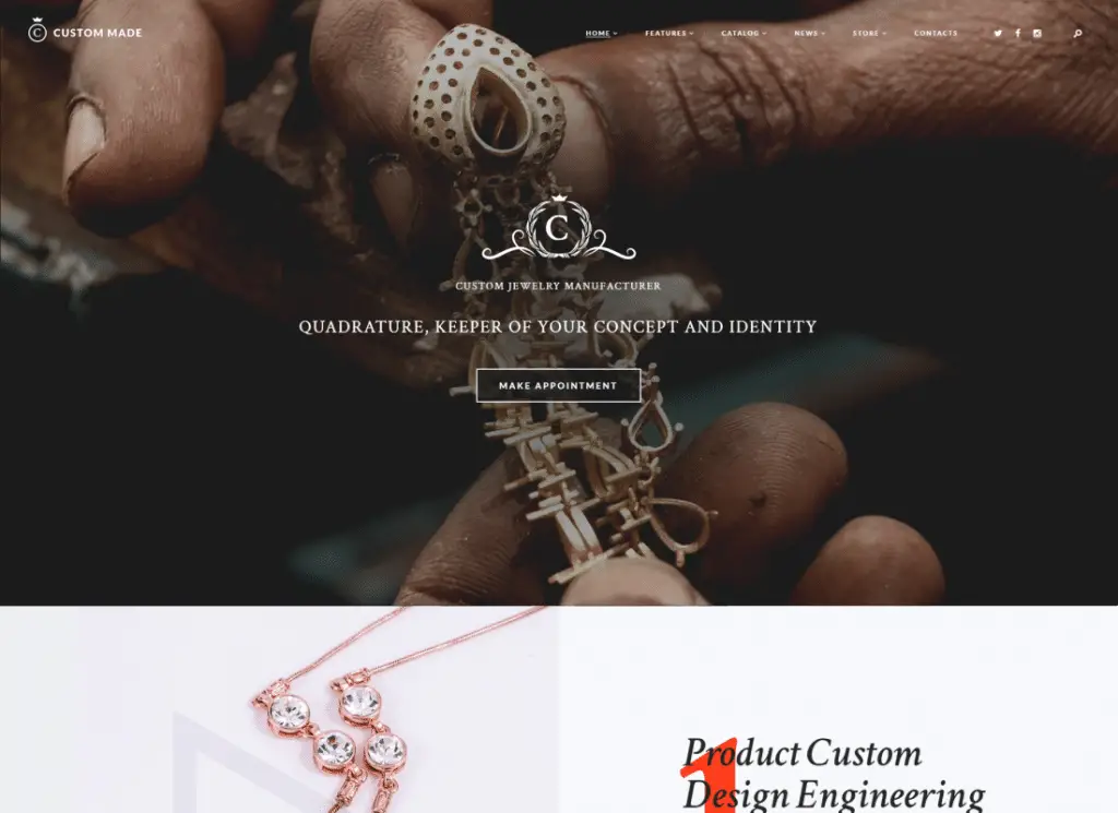 Custom Made - ผู้ผลิตเครื่องประดับและร้านค้าธีม WordPress