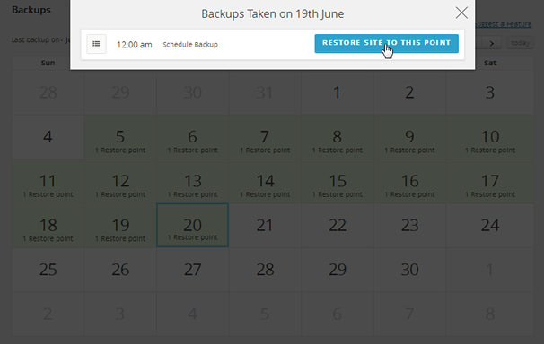 WP Time Capsule - Punct de restaurare