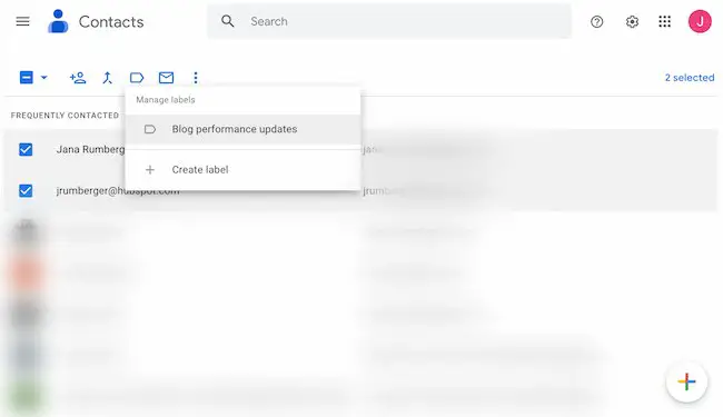 So erstellen Sie eine Gruppe in Gmail Beispiel: Kontakte auswählen