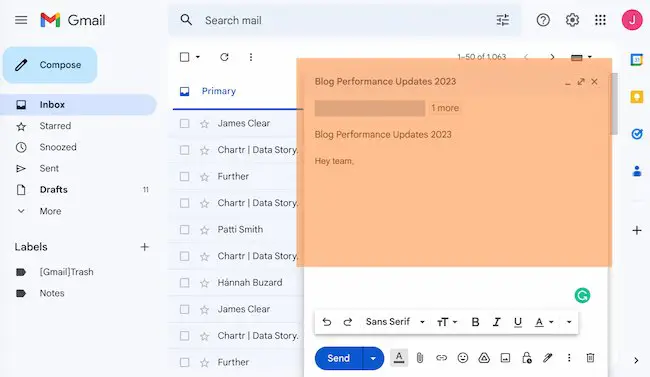 So erstellen Sie eine Gruppen-E-Mail in Gmail Beispiel: E-Mail-Nachricht schreiben