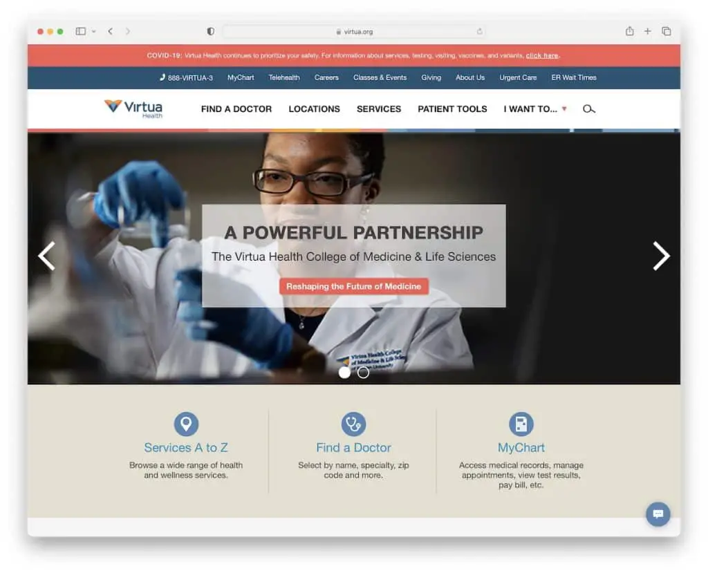 virtua sağlık sistemi web sitesi