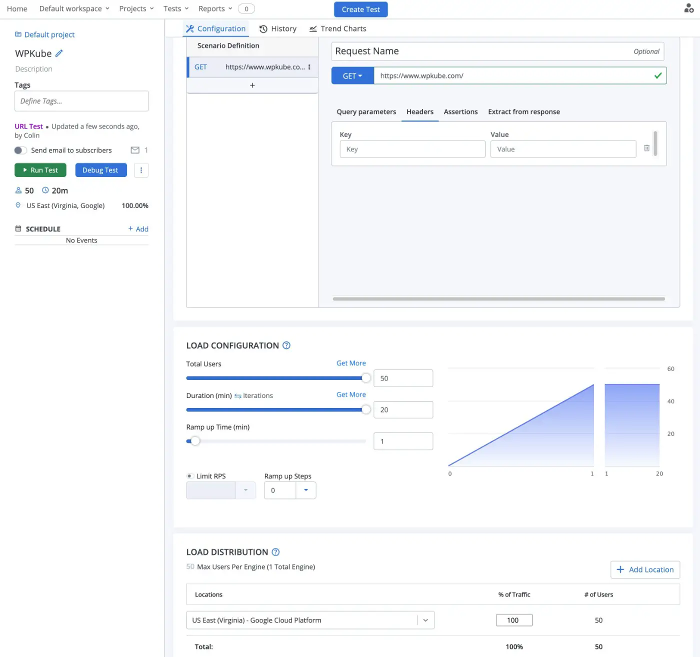 Herramienta de prueba de estrés Blazemeter WordPress